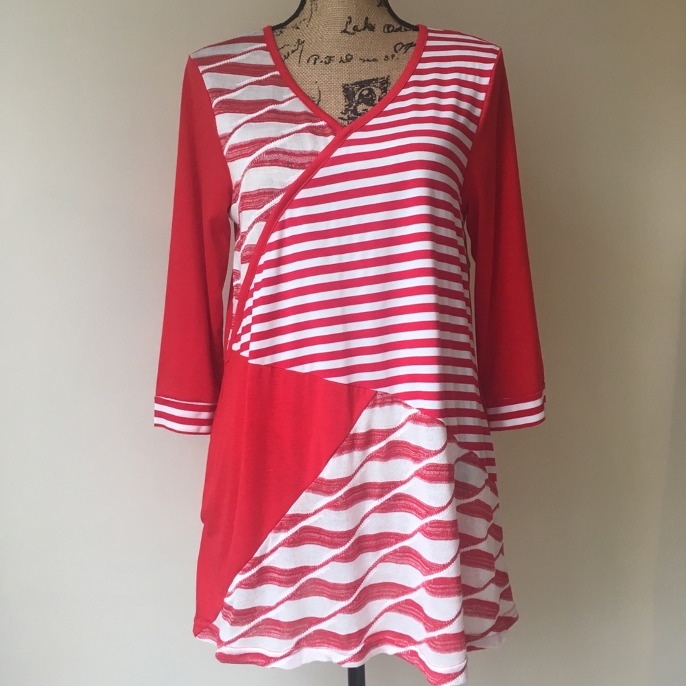 Aster by Firmiana Red Tunic Mixed Media NWT Small